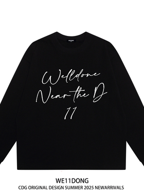 WE11DONE CDG潮牌WELLDONE美式高街男女宽松纯棉长袖t恤打底衫秋