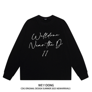 t恤打底衫 高街男女宽松纯棉长袖 秋 CDG潮牌WELLDONE美式 WE11DONE