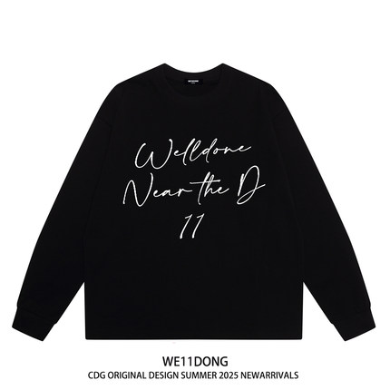 WE11DONE CDG潮牌WELLDONE美式高街男女宽松纯棉长袖t恤打底衫秋
