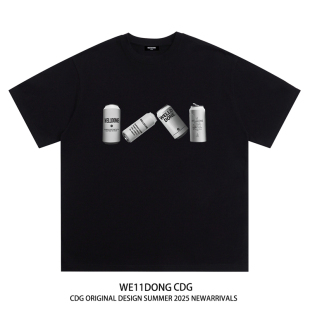 T恤男女 休闲宽松重磅纯棉短袖 WE11DONE CDG小众潮牌瓶子印花半袖