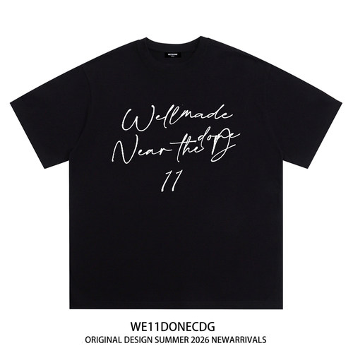 WE11DONECDG字母纯棉短袖T恤
