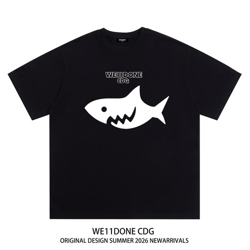 WE11DONECDG鲨鱼印花短袖t恤