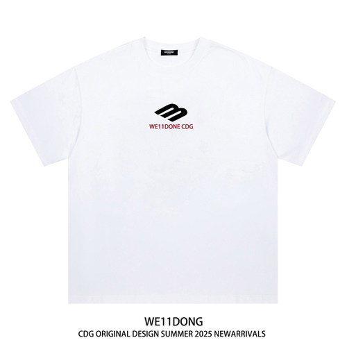 WE11DONE夏季纯棉半袖短袖T恤
