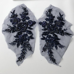 饰辅料DIY SASKIA珠子刺绣布贴网纱蕾丝立体花补丁婚纱衣服装