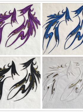 SASKIA羽毛刺绣布贴COS舞蹈衣服装饰辅料背胶补丁贴花手工DIY一对