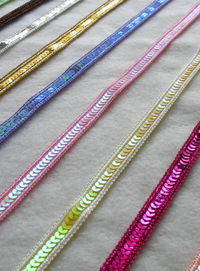 SASKIA亮片花边织带珠片亮片条舞蹈服装窗帘辅料手工DIY 12MM宽