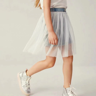 安奈儿童装女童夏装全腰牛仔半裙女孩夏季洋气裙子女宝外穿110