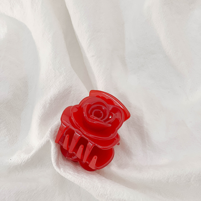 【28元任选2件 送1件】法式浪漫立体玫瑰醋酸鲨鱼夹后脑勺发抓夹