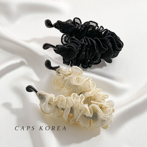 CAPS KOREA｜气质布艺香蕉夹竖夹2024年新款后脑勺盘发防滑马尾夹