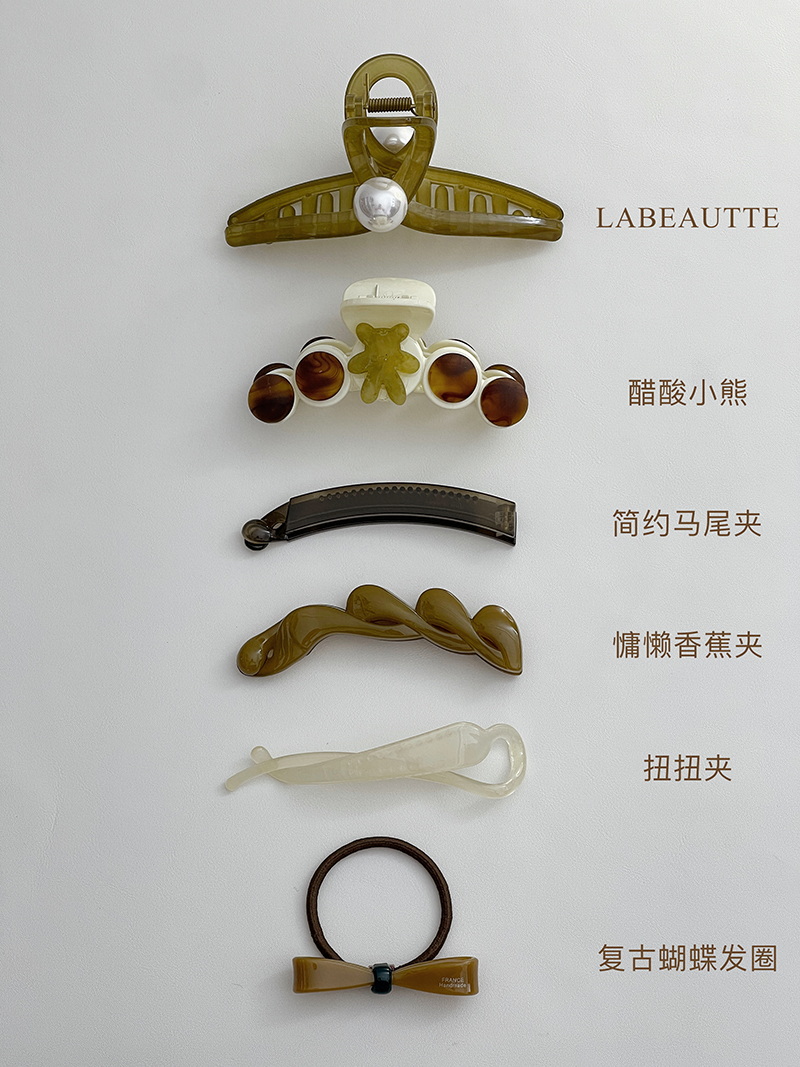 韩国东大门发量多鲨鱼夹绿色发饰盘发抓夹气质优雅简约鲨鱼夹发夹