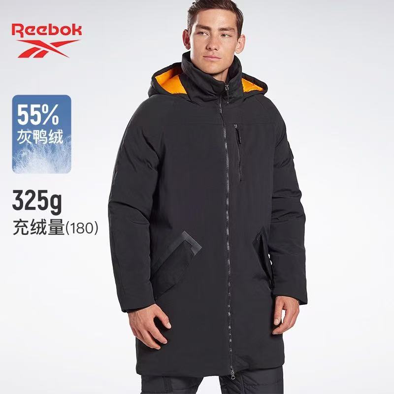 Reebok 锐步男子长款运动高蓬松加厚保暖羽绒服绿色 FT0680