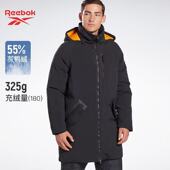 运动高蓬松加厚保暖羽绒服黑色 防风防雪男子长款 Reebok 锐步冬季