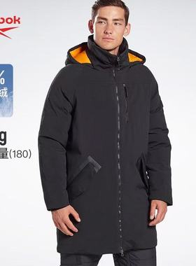 Reebok 锐步男子长款运动高蓬松加厚保暖羽绒服绿色 FT0680