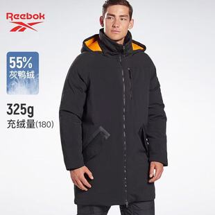 Reebok 锐步男子长款运动高蓬松加厚保暖羽绒服绿色 FT0680