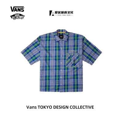 Vans TOKYO DESIGN COLLECTIVE范斯日系中性格子休闲舒适短袖衬衫