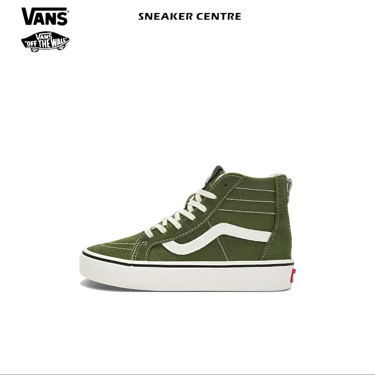Vans SK8 Zip 休闲百搭 防滑减震耐磨高帮儿童板鞋 绿色 中小童