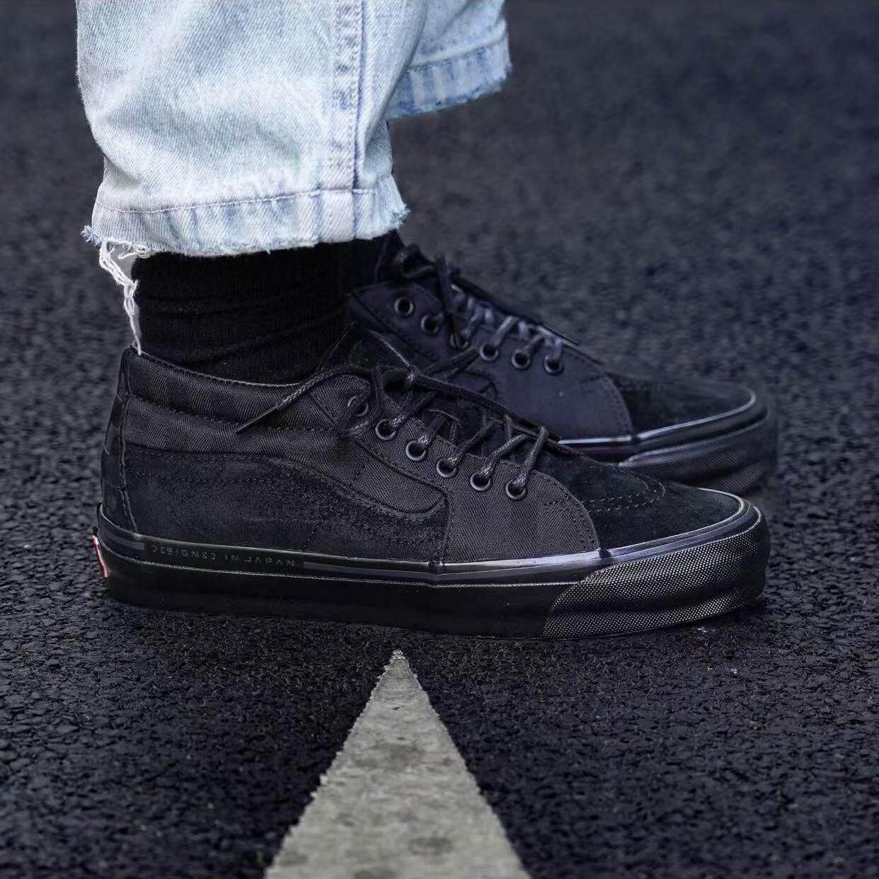 范斯VANS SK8-MID REISSUE 83 MG万斯拼接高街风滑板鞋黑武士