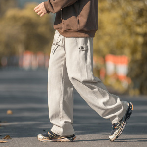 BSON布森美式复古纯棉休闲裤秋冬新款可调节设计复古街长裤