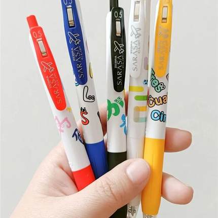 日本ZEBRA斑马JJ15多彩语言限定按动式中性笔学生考试刷题水笔0.5