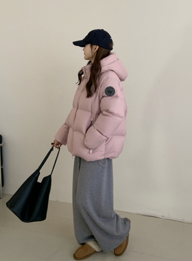 加厚黑标空气层连帽羽绒服女中长款2025冬季新款泡芙90白鸭绒外套