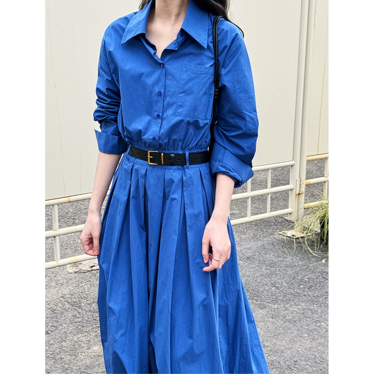 2025秋季新款老钱风衬衫连衣裙女