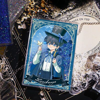 二次元洛少爷赤潮Xzero零联动流沙麻将亚克力砖镭射流麻立牌摆件