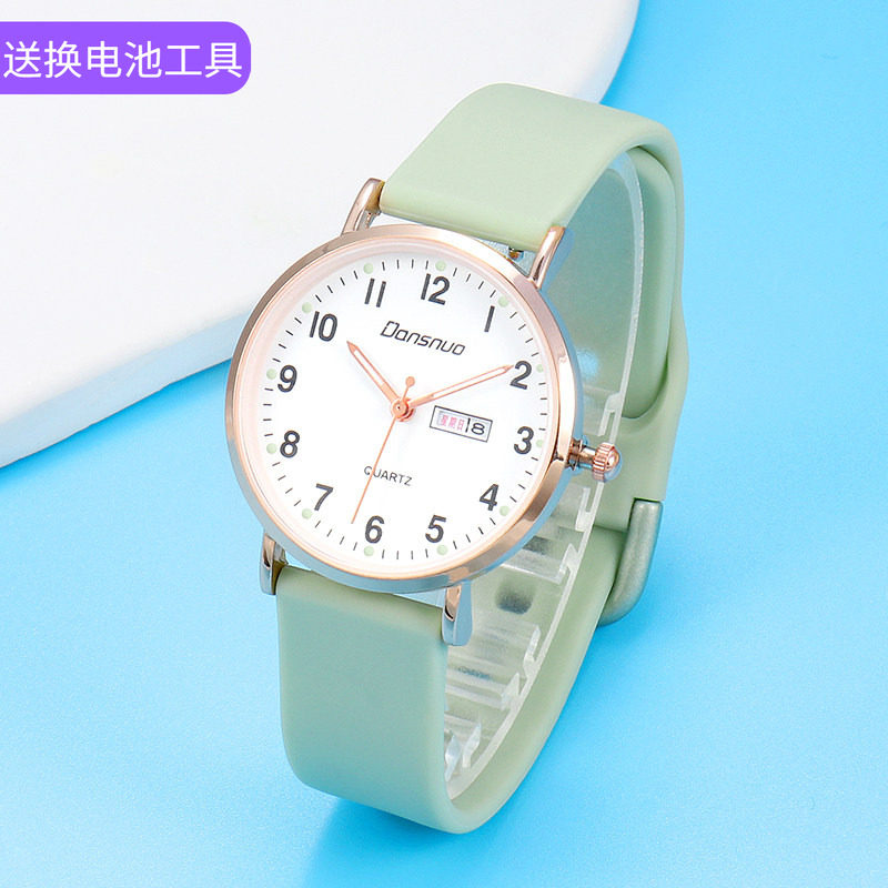 高颜值夜光星期日历初中高中学生石英表儿童手表女孩男孩防水考试,手表,国产腕表,淘宝优惠券,粉丝福利购,淘宝优惠卷
