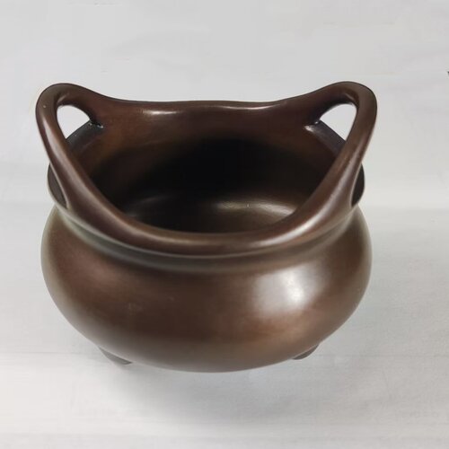 古铜都铜陵铜工艺品礼品铜香炉香道用品家用铜炉黄铜桥耳炉