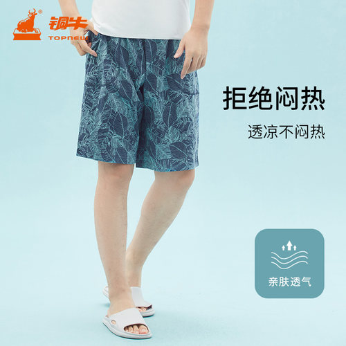 铜牛春夏纯棉汗布6分男沙滩裤
