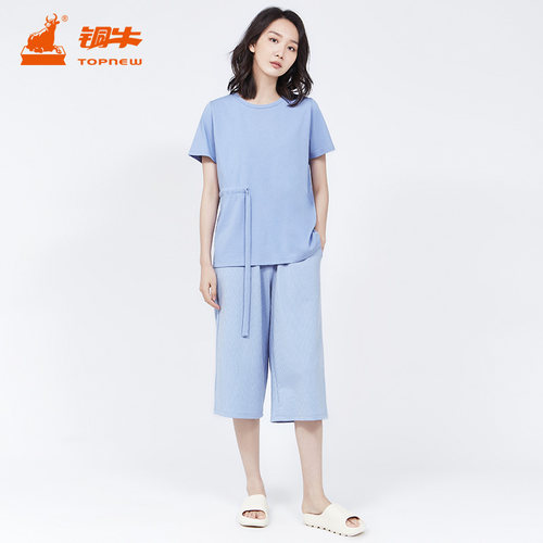 铜牛bless2021夏季女七分睡裤