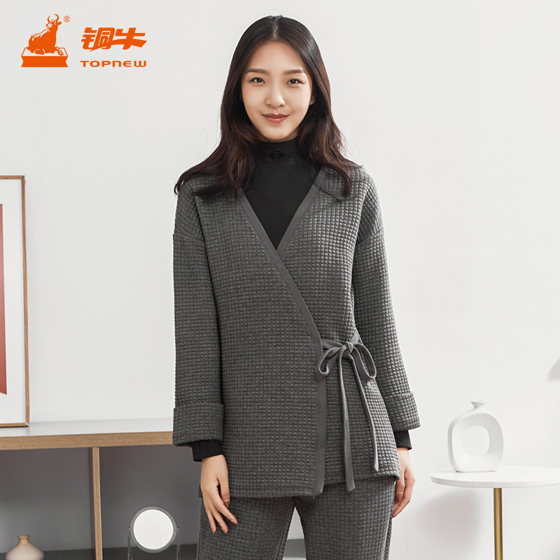 bless春秋款开衫空气层系带铜牛