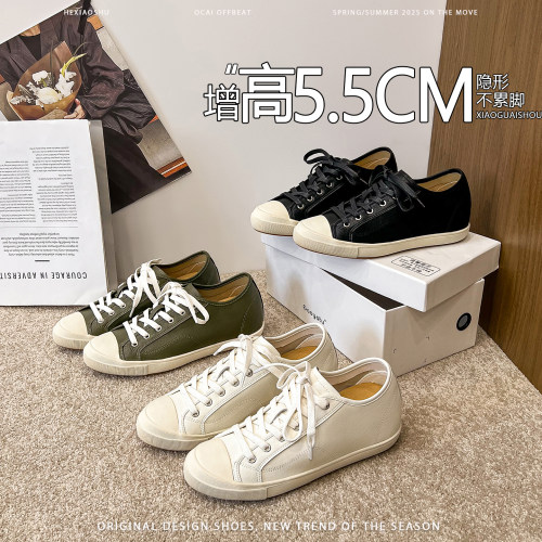 复古圆头系带帆布鞋女2026新款百搭休闲小白鞋舒适软底做旧德训鞋