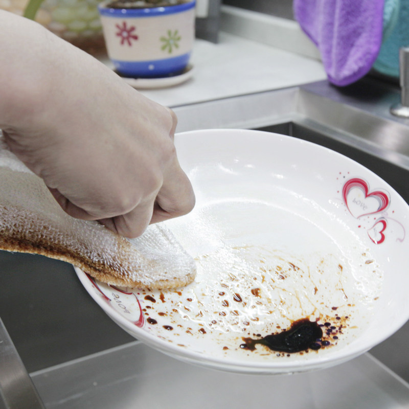 洗碗布厨房抹布不沾油不掉毛加厚竹纤维去油抹布吸水家用清洁
