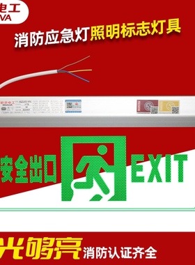 敏华NST钢化玻璃吊片式标志灯应急照明方向220V指示灯DC36v集控