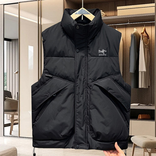 冬季新款男士羽绒马甲立领加厚鸟家工装马夹情侣休闲保暖坎肩外套