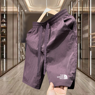 五分裤 刺绣美式 中裤 2025夏季 休闲男生速干短裤 男士 情侣沙滩裤 新款