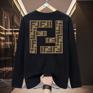 秋冬美式重磅双纱精梳棉FD家长袖纯棉男士圆领T恤320g情侣打底衫