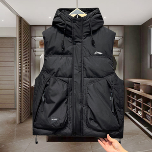 羽绒马甲连帽加厚潮情侣保暖白鸭绒坎肩外套 马夹男士 2025冬季 新款