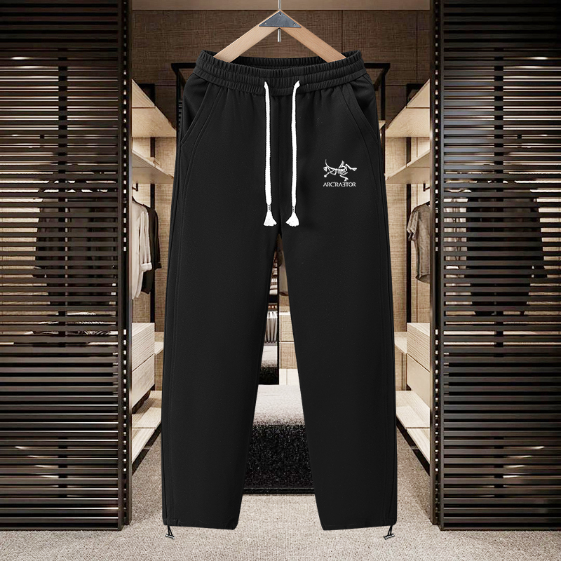 秋季新款鸟家休闲长裤男生宽松直筒裤男冬季加绒加厚运动阔腿卫裤