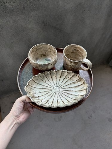 拙土成器  一人食早餐餐具下午茶减脂餐具侘寂景德镇手作器物碗盘