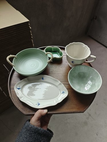 春夏浅绿新搭配  高颜值一人食套装早餐打卡减脂餐具分餐制餐具