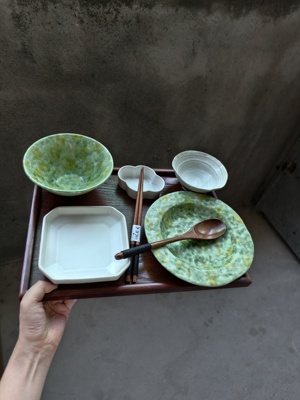 定制版 一人食餐具 春天的油菜花 绿色控超爱