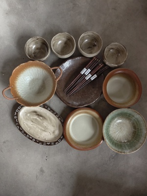 4-6人食大盘大碗家用套装 景德镇粗陶中式碗盘碟