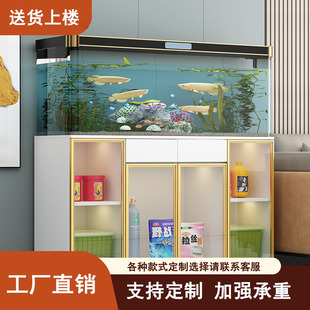 轻奢鱼缸柜底水族箱欧式 中型家用客厅隔断现代简约架子底座柜定制