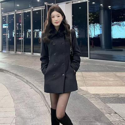 女大大衣舒适日常外出毛呢外套