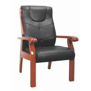 橡木会议椅 ZP2803实木办公椅靠背椅木质椅培训椅西皮椅皮质椅