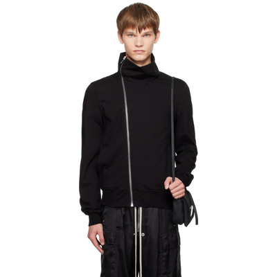 ro风格新款不对称拉链高领卫衣开衫外套