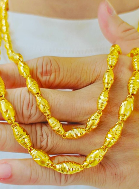 金包银橄榄珠大项链男款霸气配饰