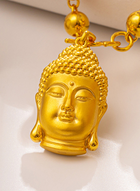 金包银佛头吊坠项链情侣男女新款