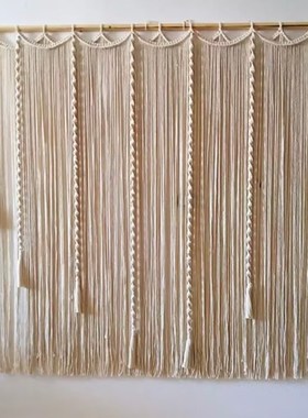 手工编织门帘窗帘隔断挂毯波西米亚棉绳macrame北欧ins编织文艺毯